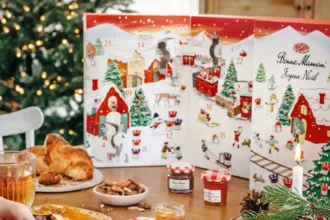 Bonne Maman's jam-packed advent calendar, featuring 23 unique mini conserves and a festive surprise behind door 24. Perfect for sweetening up December!