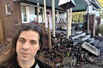 A man was left in shock after a car smashed through his Arkansas home, destroying the porch and causing up to $50,000 in damage. His family was inside but unharmed.