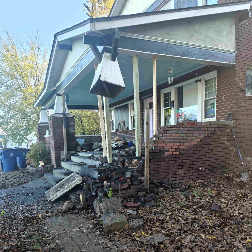 A man was left in shock after a car smashed through his Arkansas home, destroying the porch and causing up to $50,000 in damage. His family was inside but unharmed.