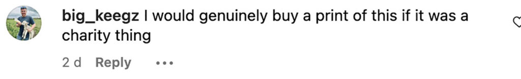 Social media comment on the post of Cornish artist tapes a pasty to a wall, parodying a £4.9M banana art sale. Proceeds from prints aim to fund a minibus for her children’s art school adventures.