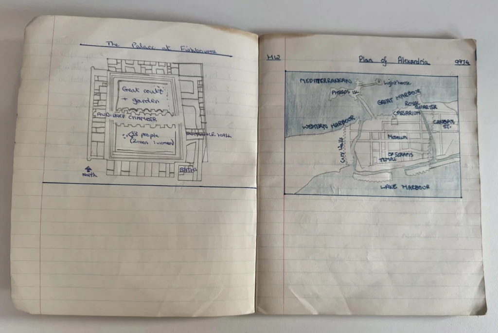 A history exercise book from 1975 was found in a school drawer and returned to its owner, Sean Morris, 49 years later, sparking nostalgia and a trip down memory lane.