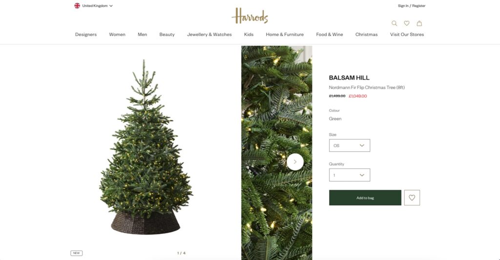 Harrods surprises shoppers with early Christmas tree discounts, offering luxury Balsam Hill trees for up to 40% off, while supermarkets like ASDA and Tesco unveil budget options.