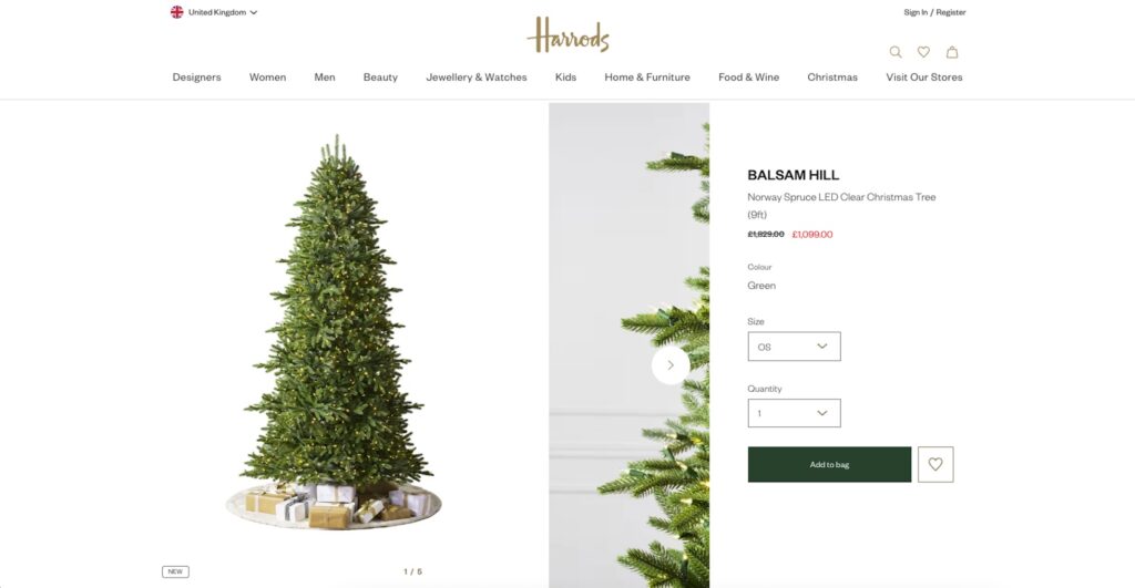 Harrods surprises shoppers with early Christmas tree discounts, offering luxury Balsam Hill trees for up to 40% off, while supermarkets like ASDA and Tesco unveil budget options.