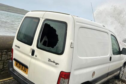 Huge waves smashed vehicles in St Mawes, Cornwall, as Britain braces for Storm Bert. Dramatic scenes show damage from strong winds and high tides ahead of severe weather warnings.