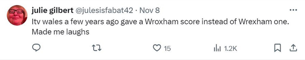 Social media comment on the post of Wroxham FC, often mistaken for Hollywood-owned Wrexham, launches its own YouTube docuseries showcasing their underdog journey in village football. Watch on Nov 17!