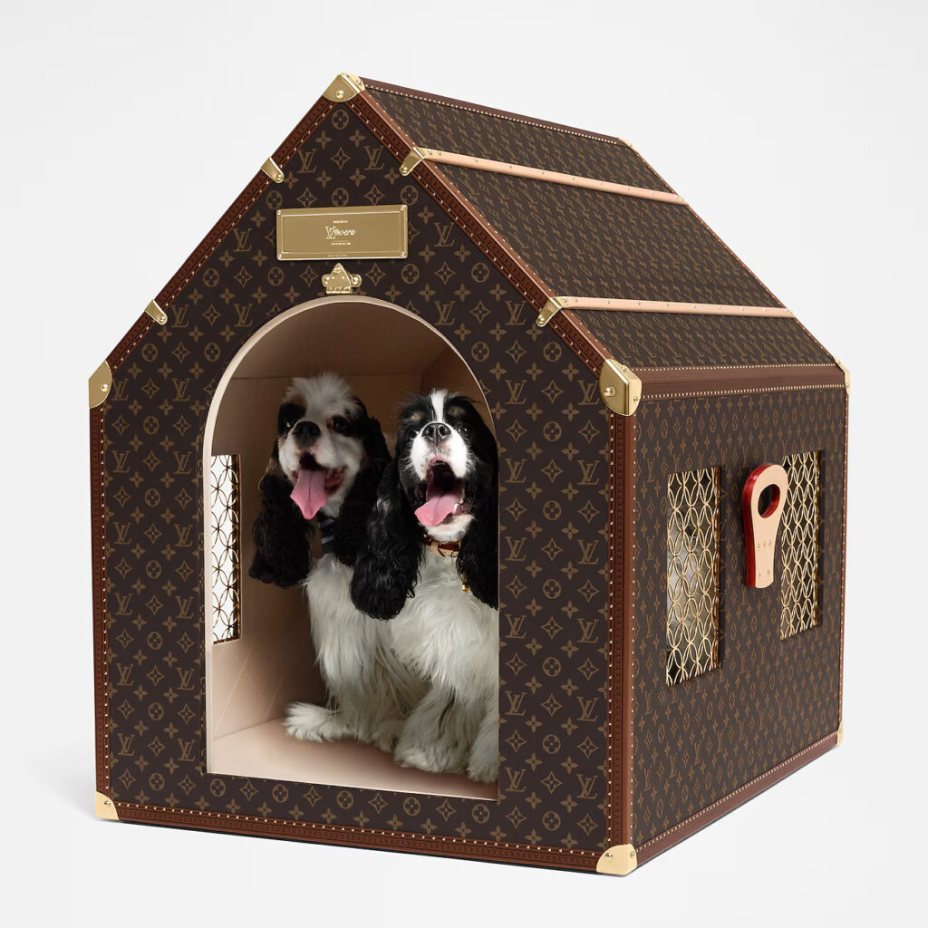 Louis Vuitton's £52,500 dog kennel, part of Pharrell’s urban dog-walking collection, sparks online ridicule, with users mocking its luxury features for pets.