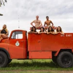 University students bare all for the 2025 "Flash for Farmers" calendar, raising funds for Rural Aid with creative nude shots featuring tractors, animals, and farm scenes.