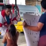 A dramatic video shows a woman begging her ex for forgiveness at a Bolivian bus terminal after allegedly cheating with his brother, only to be rejected as he boarded his bus.