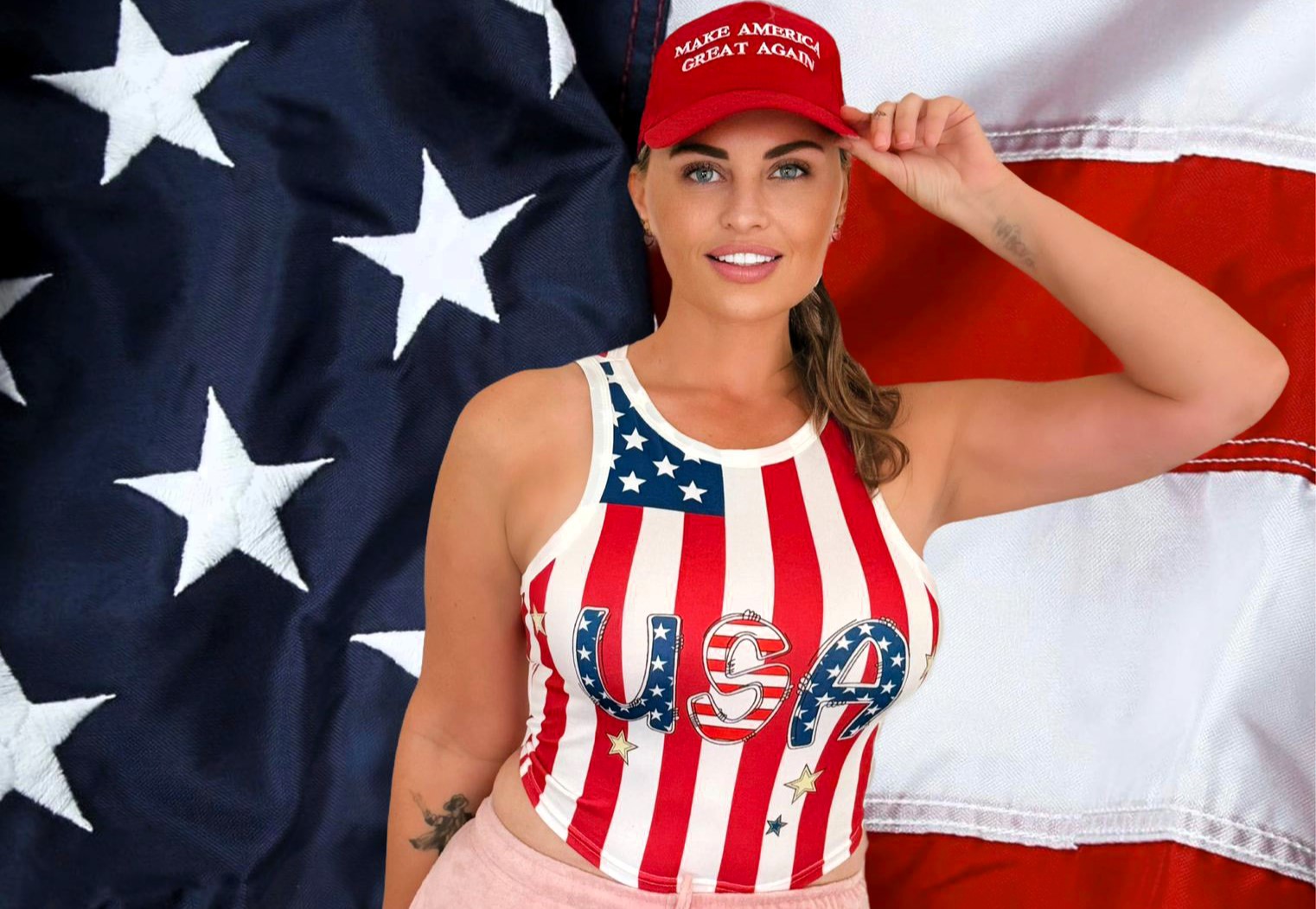 As Trump leads the US election, British mum Carla Bellucci, known for her outspoken views, plans to celebrate in MAGA style and prepare for a big move to Florida.