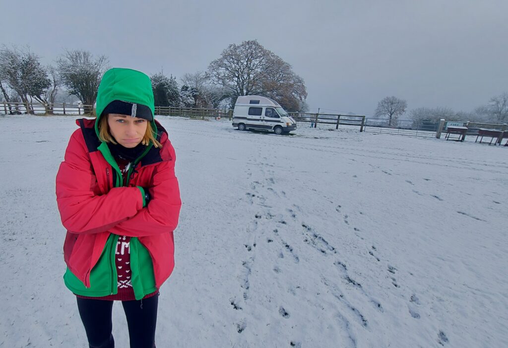 Couple shares their experience of van life during UK winters in a 1991 Ford Transit. From festive dinners to chilly nights, they embrace adventure despite the challenges!