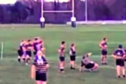 A deer stormed a rugby pitch mid-match, knocking a player to the ground during Marlow RFC's clash with Aylesbury Rams. Fans joked it was the "best tackle of the weekend!"