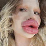 Andrea Ivanova, known for her £20k 'world’s biggest lips,' shifts focus to a festive bum filler transformation.