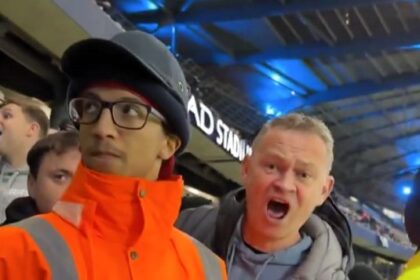 Middle-aged Man City fans mocked for fiery clash with Man United supporters during the derby, as rivals and stewards step in to calm the scene. Fans couldn't resist jokes!