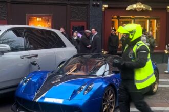 A £2.8M Pagani Huayra parked on double yellows outside Harrods gets ticketed, sparking debate on whether fines deter luxury car owners who see them as "pocket change."