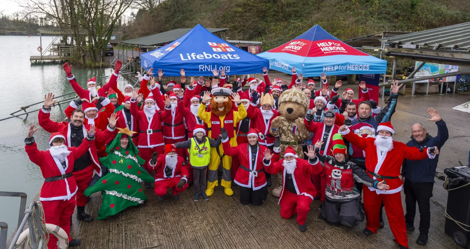 Scores of Santas donned scuba gear for a festive dive in Somerset, raising funds for RNLI and Help for Heroes. The annual event has collected £52,000 since 2007.