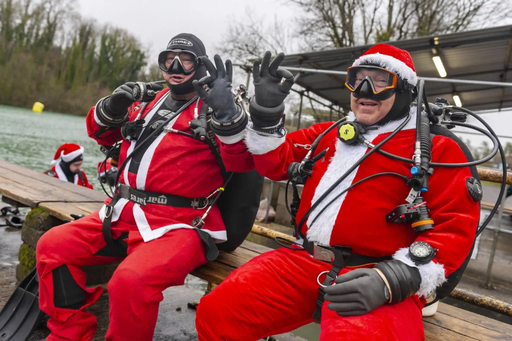 Scores of Santas donned scuba gear for a festive dive in Somerset, raising funds for RNLI and Help for Heroes. The annual event has collected £52,000 since 2007.