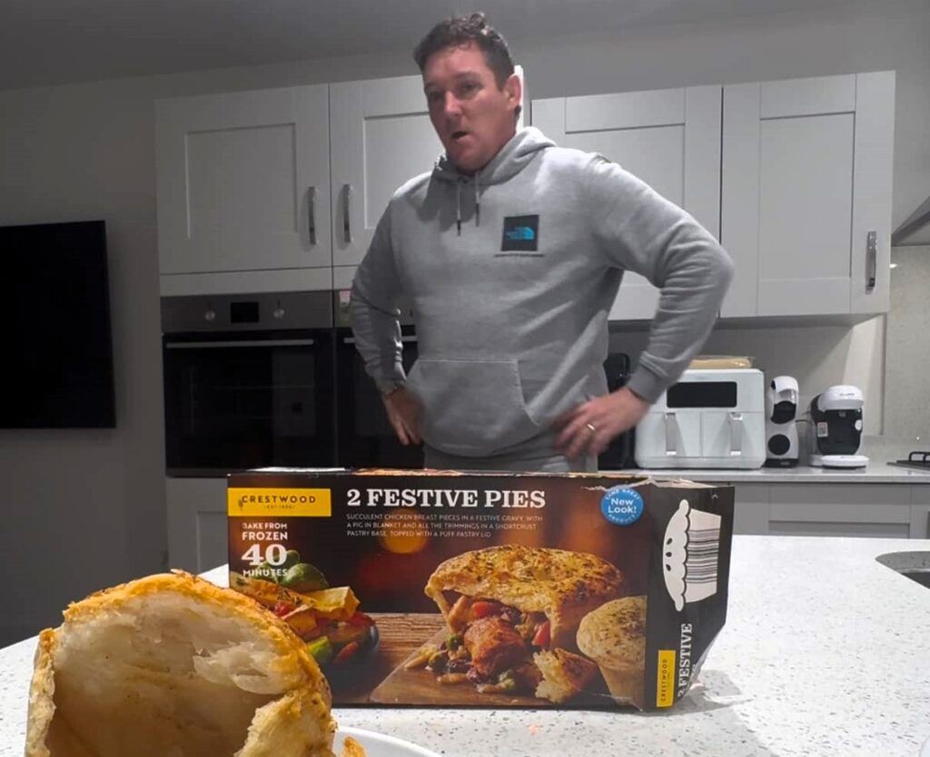 Aldi shopper left baffled after discovering an empty festive pie meant to be packed with Christmas trimmings. The £2.79 treat sparked mixed reactions online.