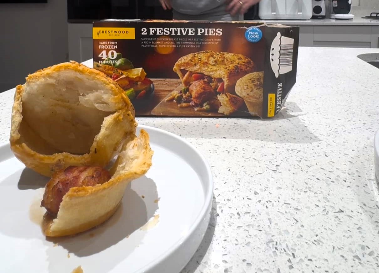 Aldi shopper left baffled after discovering an empty festive pie meant to be packed with Christmas trimmings. The £2.79 treat sparked mixed reactions online.