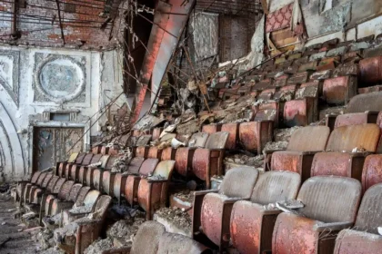 Explorer documents Newark's abandoned Paramount Theatre, a once-grand 1886 "movie palace." Rumors suggest a multi-use complex may save its iconic facade.