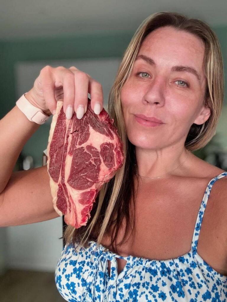 A woman who follows a strict carnivore diet will skip veggies this Christmas, indulging in turkey, ham, and a "meaty cake" made with pork crackling. She reports endless health benefits.