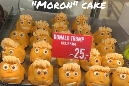 A Danish bakery is selling orange Trump-themed "moron cakes" after his Greenland claims. The pastry, complete with a yellow tuft, is a sweet but cheeky response!