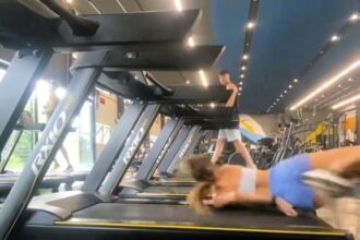 Fitness influencer faceplants a treadmill in viral gym fail, racking up 23M TikTok views. Watch her hilarious mishap and fans' reactions to the clumsy moment!