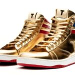 Donald Trump-inspired gold high-top sneakers, originally sold for $399, are now listed for $450,017 on eBay as sellers cash in on his return to office. Limited to 1,000 pairs!