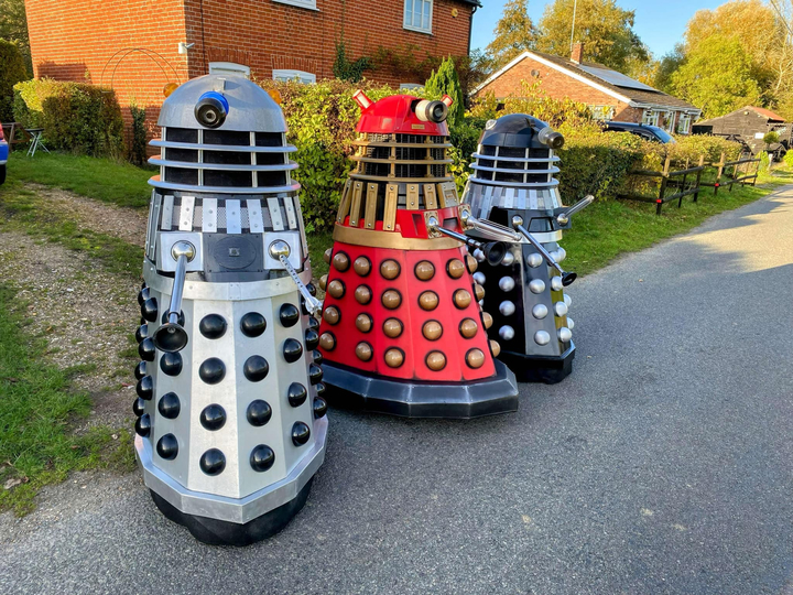 Doctor Who superfan Mark Casto builds lifesize Daleks to delight locals and support charity events, combining his graphic design skills with a lifelong passion for the show.