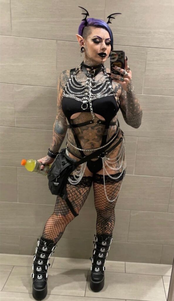 A tattoo artist, known as Brookelle Bombshelle, has spent over £10,000 on 160 tattoos, ignoring public stares and family questions, as she works toward a full body suit.