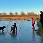 Kirsty Gallagher faces backlash for letting her son and dog on frozen ice during a family walk near Ascot, sparking debate over safety vs. winter fun.