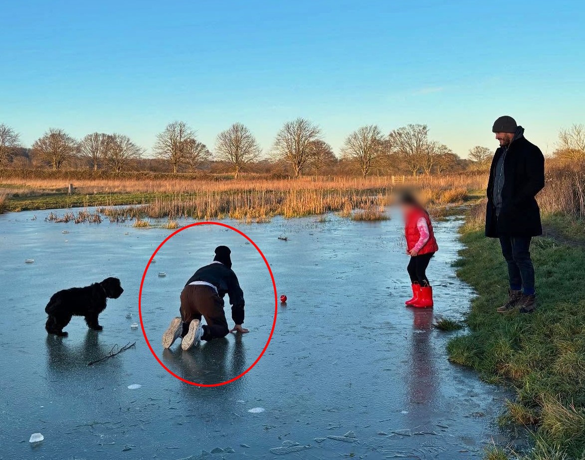 Kirsty Gallagher faces backlash for letting her son and dog on frozen ice during a family walk near Ascot, sparking debate over safety vs. winter fun.