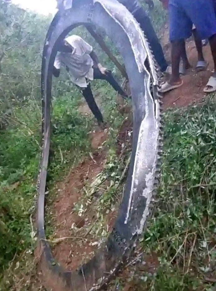 A half-tonne space ring landed in Mukuku, Kenya, baffling locals. Believed to be rocket debris, the Kenya Space Agency secured it, confirming no injuries occurred.