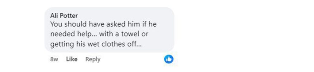 Social media comment on the post of A man waded into the sea in St Ives to rescue his phone, only for it to be beyond repair. Onlookers cheered—but now he just needs a bag of rice (or a new phone).