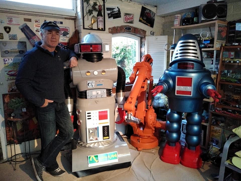 Terrified by toy robots as a child, Andy Shaw now builds life-sized, working versions, including Daleks and Robby the Robot, blending passion, charity, and sci-fi ingenuity.