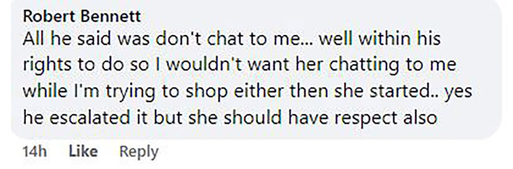 Social media comment on the post of Tesco checkout feud erupts in Redditch as a man films a woman, sparking a heated exchange over poodles, privacy, and police intervention.