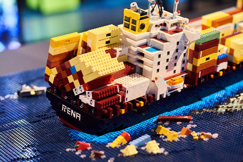 Brick by brick: Titanic’s tragic sinking recreated in a stunning 12,847-piece Lego model by Ryan McNaught, part of the 'Brickwrecks' exhibition at Historic Dockyard, Chatham.