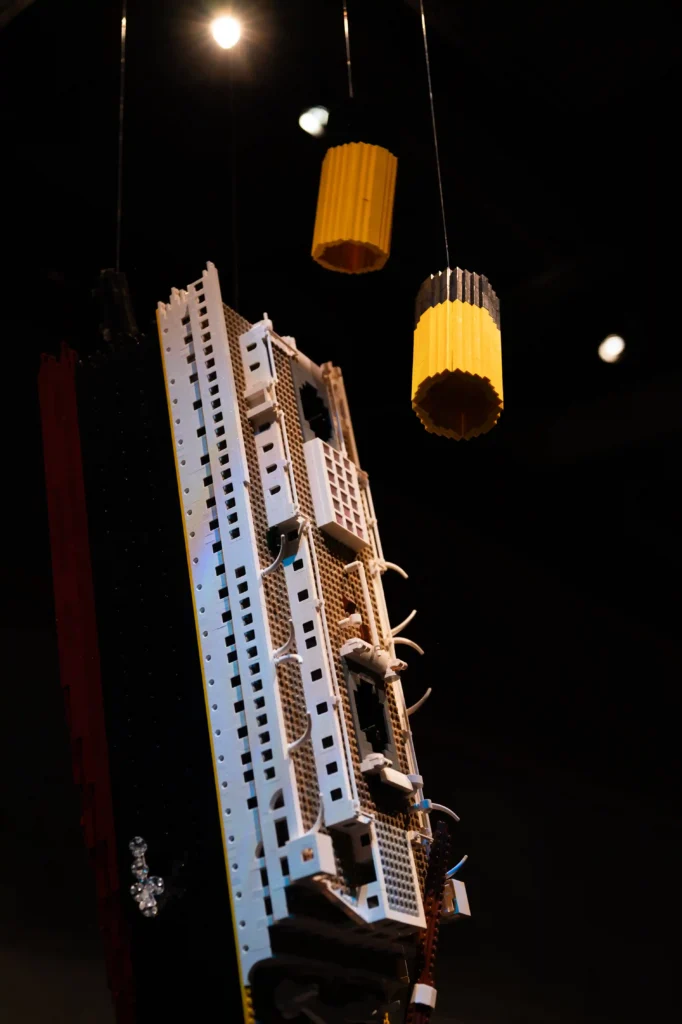 Brick by brick: Titanic’s tragic sinking recreated in a stunning 12,847-piece Lego model by Ryan McNaught, part of the 'Brickwrecks' exhibition at Historic Dockyard, Chatham.