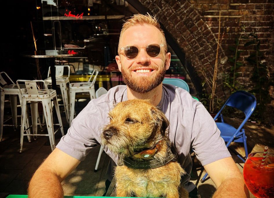 A devoted dog owner spends £500 a month on his Border Terrier, Bruce, including holidays abroad, £160 grooming sessions, and an £800 birthday party, calling him his "pride and joy."