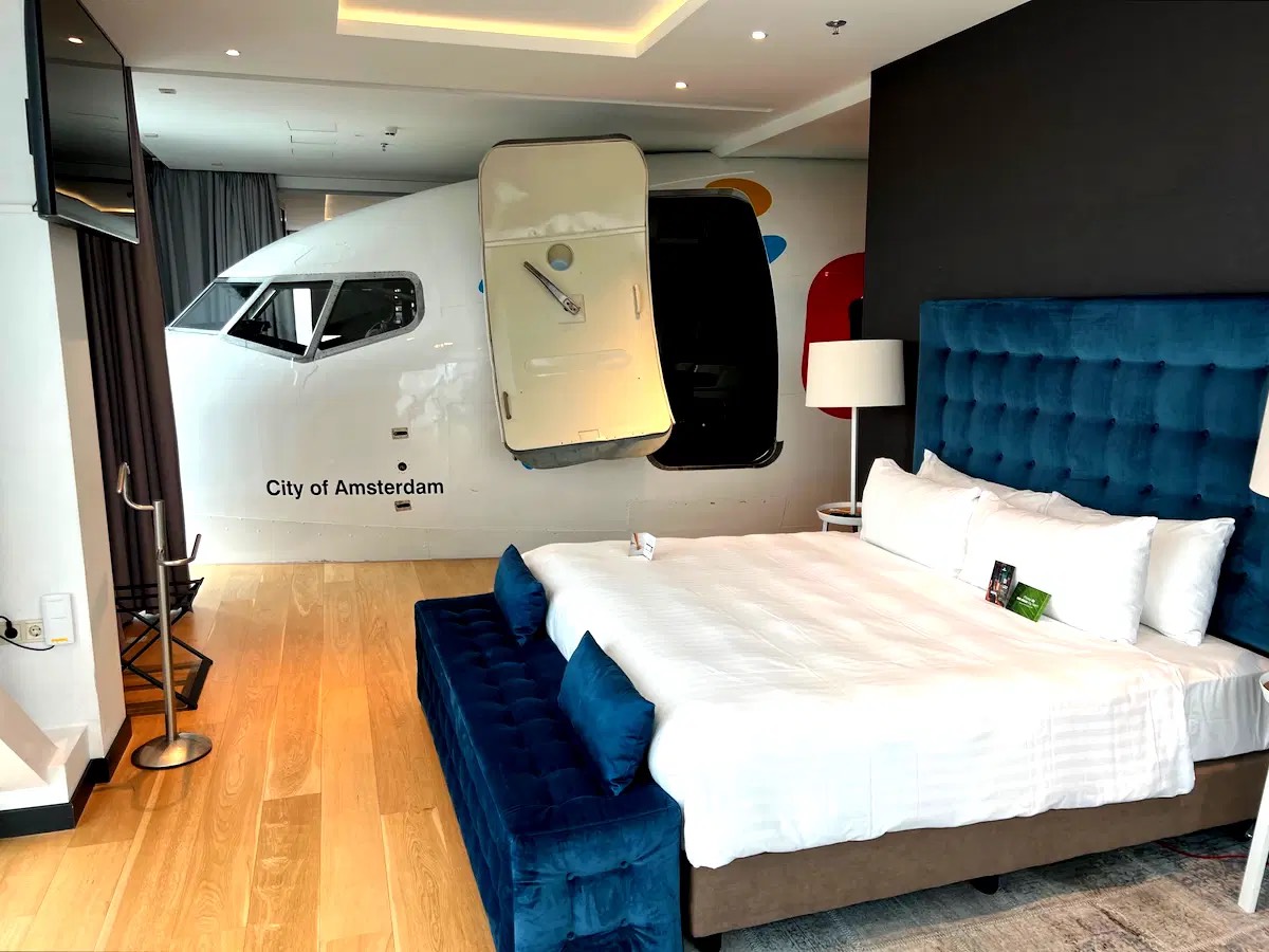 A man goes viral after discovering a Boeing 737 inside his Amsterdam hotel room. The unique stay left him feeling like a "giant kid with a big toy" in aviation heaven.