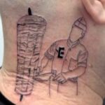 A restaurant owner in Tel Aviv got a giant Doner kebab tattoo inked on his neck, celebrating his love for shawarma. The bold design has sparked mixed reactions online.