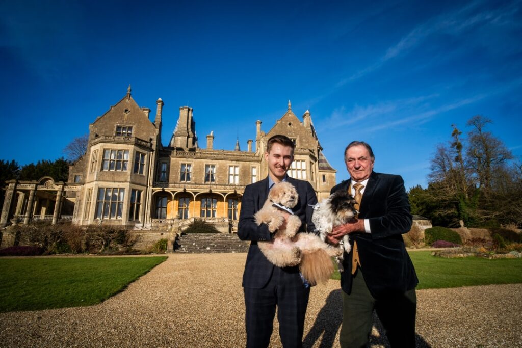 Two beloved dogs, Poppy and Milo, celebrate their love in a lavish wedding at a Somerset estate, complete with dog-friendly cocktails and a dreamy first dance.