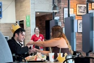 A man proposed to his girlfriend at a Burger King, but she closed the ring box, apologized, and walked out. The viral video captured the heartbreaking Valentine's Day moment.