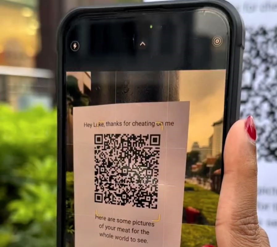 A viral prank sees a woman post fake 'cheating boyfriend' flyers with QR codes, only for people to be redirected to an Angus Steakhouse Singapore page.