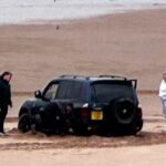 A driver has been slammed for getting their 4x4 stuck on Scotland's protected Lunan Bay beach, where it was engulfed by the tide, sparking outrage from locals.