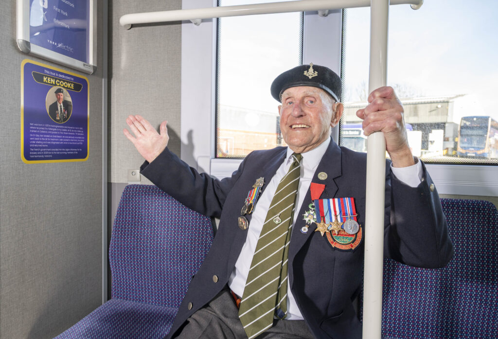 D-Day veteran Ken Cooke, 99, has had a York bus named in his honor - a touching tribute to the last surviving member of the city's Normandy Veterans for his bravery in 1944.