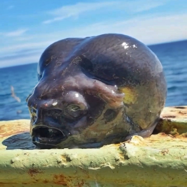 A deep-sea fisherman stunned social media by reeling in a bizarre fish with a droopy face resembling a Basset Hound - leaving followers both amazed and amused.