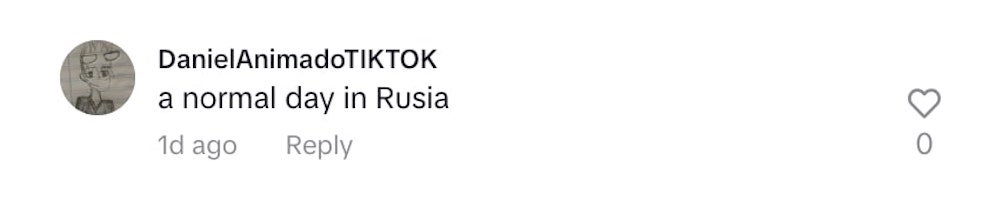 Social media comment on the post of A group of men were filmed racing motorised bathtubs through Russian cities, complete with wheels and steering, leaving stunned onlookers calling it “Formula 0” and “a normal day.”