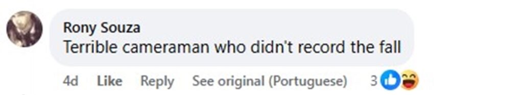 Social media comment on the post of Opossum dangles from ceiling wire in Brazilian supermarket before dropping safely to floor - stunned shoppers watch as marsupial makes surprise escape near Rio.