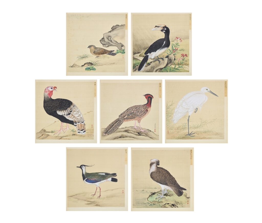 Rare bird paintings by Qing dynasty artist Jiang Tingxi, long held by a British family, sold for £780,000 after being rediscovered with original texts intact.