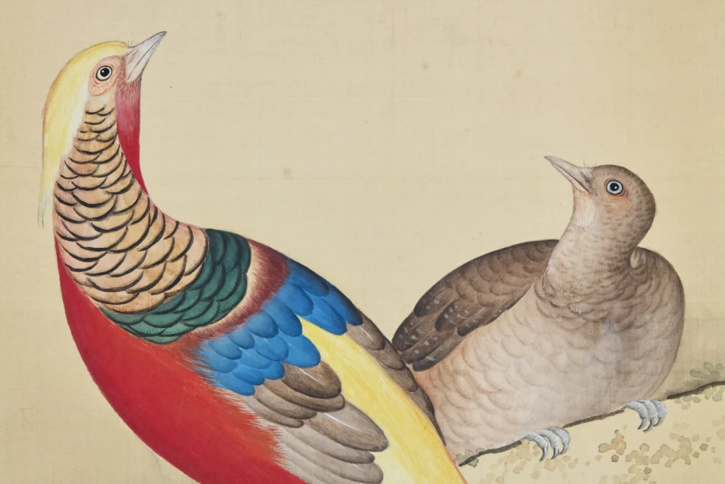 Rare bird paintings by Qing dynasty artist Jiang Tingxi, long held by a British family, sold for £780,000 after being rediscovered with original texts intact.